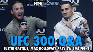 Justin Gaethje Max Holloway Vow to Hurt Each Other in BMF Title Fight – Out of Respect  UFC 300 [upl. by Henka]