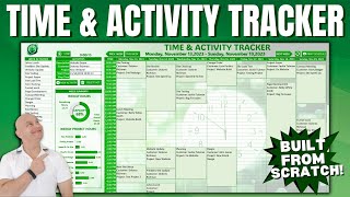 How To Create A Time And Activity Tracker In Excel Designed From Scratch  Free Template [upl. by Froma404]