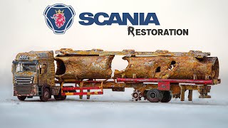 Full Destroyed Scania Oil Tanker Truck Restoration [upl. by Ymmij]