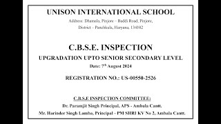 CBSE INSPECTION UPGRADATION UPTO SENIOR SECONDARY LEVEL DATE  7th AUGUST 24 [upl. by Fanchet]