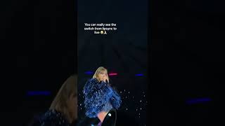 Watch Taylor Swift Switch from Lip Syncing to Singing at the Eras Tour 🎶 taylorswift [upl. by Anoet]