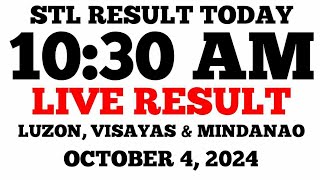 STL Result Today 1030AM Draw October 4 2024 STL Luzon Visayas and Mindanao LIVE Result [upl. by Enalda]