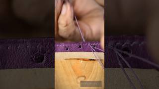 Handstitching a METTIQUEBinnie one stitch at a time Bees waxed linen thread 🧵🪡 [upl. by Armond785]