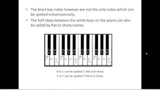 MUS 110 03 Half Steps Whole Steps Accidentals Enharmonics [upl. by Pattison945]