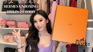 HERMES UNBOXING  BIRKIN 25 TOGO ETOUPE Price 25 vs 30 Comparison Review Mod Shots [upl. by Ern998]