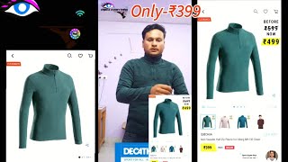 Men Sweater halfzip fleece for hiking MH100 Green  Quechua Fleece  Decathlon sale [upl. by Aural775]