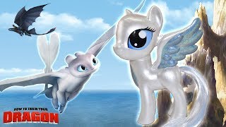 LIGHT FURY DRAGON PONY Custom How to Train Your My Little Pony Tutorial [upl. by Ttam]