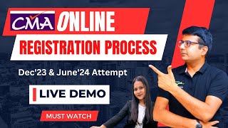 CMA Inter Online Registration Process for Dec23 amp June24 Attempt  Full Process icmai [upl. by Nosle]