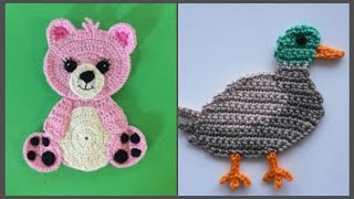 Crochet Safari Wild Animal Applique Patterns [upl. by Merce]