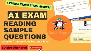 English translation of lezen A1 exam sample question [upl. by Mitchel]