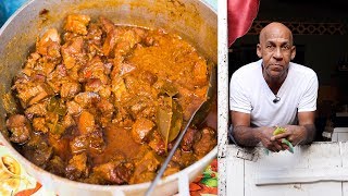 Stew Pork by Uncle Clyde in Paramin Trinidad amp Tobago  In De Kitchen [upl. by Enihpled]