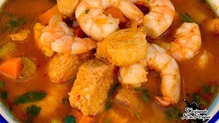 Caldo de filete de pescado y camarón😋  Cocinando A la Periqué [upl. by Buller800]