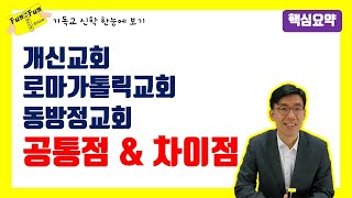 핵심요약개신교회 로마가톨릭교회 동방정교회 공통점 및 차이점 [upl. by Haleemak568]