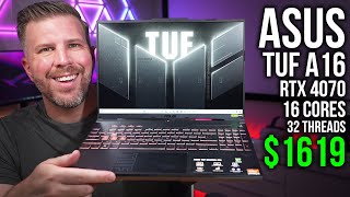 2024 Asus TUF A16 Unboxing Review 16C32T Ryzen CPU RTX 4070 QHD Display 15 BenchmarksGames [upl. by Noseyt]