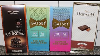 Ferrero Rondnoir Gatsby Sea Salt Extra Dark amp Cookies and Cream Harison Swiss Dark Chocolate [upl. by Latea]