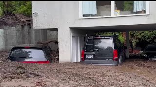 Beverly Crest residents await orders to return home as crews assess landslide damage [upl. by Baerman]