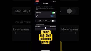 Turn OnOFF Night Shift warmer temp on iPhone ios18 short [upl. by Healy]