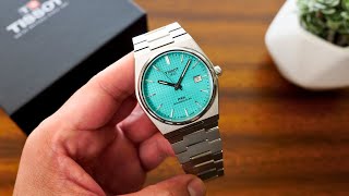 Tissot PRX Powermatic 80  40mm Light Green  Tiffany Blue Unboxing [upl. by Karlan]