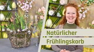 Natürliche Frühlingsdeko mit Frühblühern und Gräsern Dekoration vor der Haustür [upl. by Kahlil]