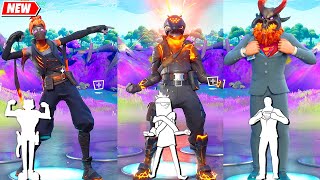 Fortnite Magma Masters doing all Built In Emotes Molten Ragnarok Incinerator Kuno Roast Lord [upl. by Adaynek488]