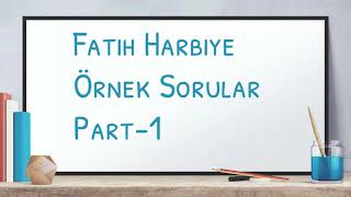 Fatih Harbiye Örnek Sorular Part 1 Okumak Güzeldir Ödüllü Kitap Okuma Yarışması [upl. by Aihsekyw]