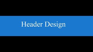 Header Design in Css [upl. by Retxab642]