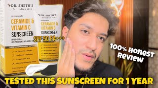 DrSheth’s Ceramide amp Vitamin C Sunscreen Review  Best Sunscreen for Oily skin 100 Honest Review 😱 [upl. by Elroy931]