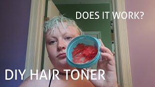 DIY RED TONER FOR GREEN HAIR  DOES IT ACTUALLY WORK [upl. by Kirat]