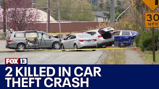 2 killed in headon crash after minivan stolen in Lynnwood  FOX 13 Seattle [upl. by Belloir]