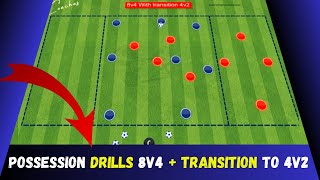 ExcellentPossession Drills 8v4  Transition to 4v2 [upl. by Hamann]