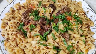 БЫСТРЫЙ ОБЕД НА СКОРУЮ РУКУ МАКАРОНЫ БАНТИКИ С ТУШЕНКОЙ еда вкусно food  макаронытушенка [upl. by Aihsal]