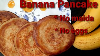 Whole wheat banana pancake without eggs  Eggless banana pancake recipe shorts [upl. by Clarita993]