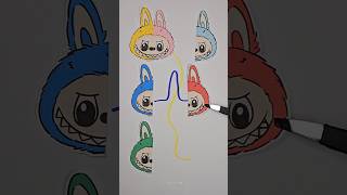 Labubu Color Mix Line Puzzle Challenge shorts viral labubu art [upl. by Nnael]