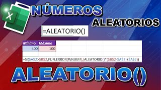 Números Aleatorios Función Aleatorio  Excel [upl. by Tserrof]