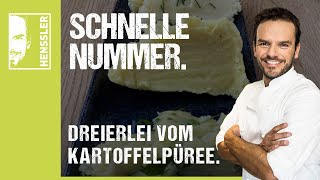 Schnelles Dreierlei vom KartoffelpüreeRezept von Steffen Henssler [upl. by Ybocaj100]