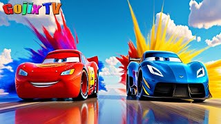 Cars Lightning McQueen and Jackson Storm  Nursery Rhymes amp Kids Songs [upl. by Suidualc173]