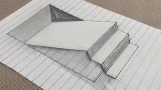 Mesmerizing 3D Illusion Staircase and Ramp on Lined Paper [upl. by Margetts506]