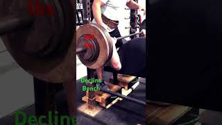 395 lb decline bench pressdeclinebenchpress decline benchpress benchwork bench chestworkout [upl. by Kassia]