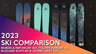 2023 Nordica Enforcer 100 Fischer Ranger 102 Blizzard Rustler 10 Atomic Bent 100 [upl. by Ludmilla]