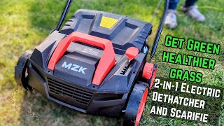 Electric Dethatcher and Scarifier  mzk honestreview lawncare productzone [upl. by Nadual]