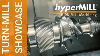 hyperMILL TURNMILL Machining MultibladeTurnMill Demo  Mazak [upl. by Koetke379]