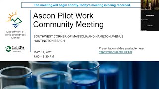 Ascon Pilot Work Community Meeting  Pilot Testing for Odor Control Technologies  May 31 2023 [upl. by Maher]