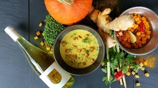 Rezept Kürbissuppe mit eingekochtem Kürbis und CurryCroutons [upl. by Dayiz]