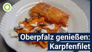 Karpfenfilet im Kartoffelkleid mit Kürbisspalten und KaramellKürbiskernen  Oberpfalz genießen [upl. by Given]