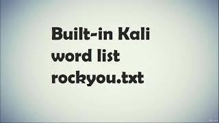 Builtin Kali word list rockyoutxt Teach Like A Pro [upl. by Llerdnek375]