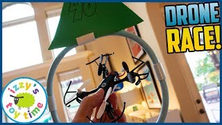 DRONE RACES Toy Drones with Obstacle Course Cars [upl. by Bradstreet]