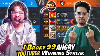 First Time Break 99 Winning Streak 😱Laka Gamer Vs Angry Youtuber 😡 गुस्सा हो गया [upl. by Zizaludba700]