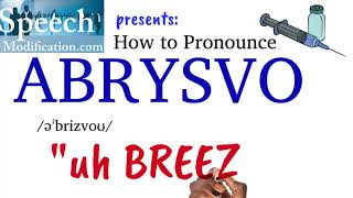 How to Pronounce ABRYSVO Pfizer RSV Vaccine [upl. by Yecac728]