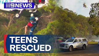 Teens rescued from National Park after being lost in Sydney’s north  9 News Australia [upl. by Ebag]