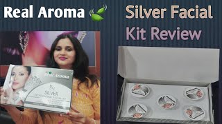 Real Aroma silver facial kit review  get glow amp whitening  Anvi ke tips [upl. by Odine]